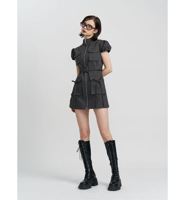 jouetie「ミリタリーZIPミニワンピース」|ワンピース|