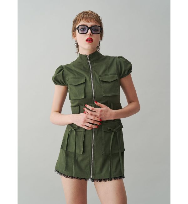 jouetie「ミリタリーZIPミニワンピース」|ワンピース|