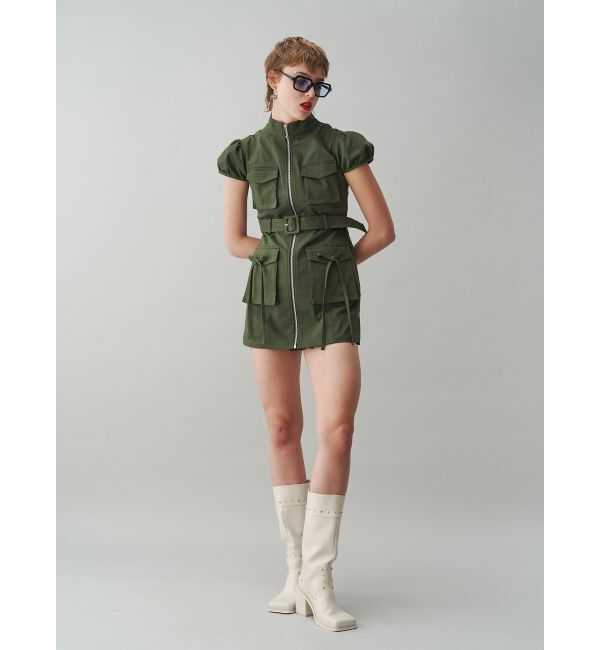 jouetie「ミリタリーZIPミニワンピース」|ワンピース|