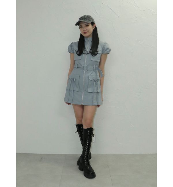 jouetie「ミリタリーZIPミニワンピース」|ワンピース|
