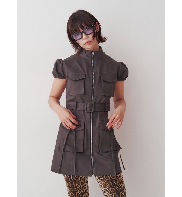 jouetie「ミリタリーZIPミニワンピース」|ワンピース|