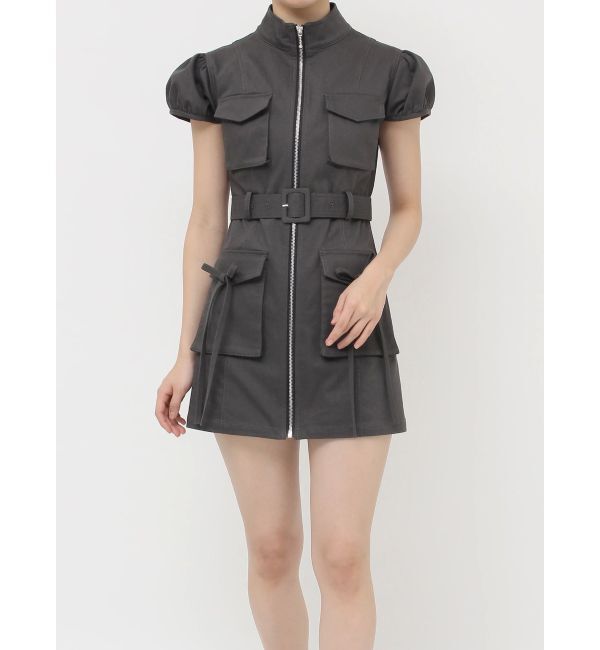 jouetie「ミリタリーZIPミニワンピース」|ワンピース|