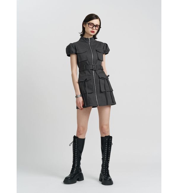 jouetie「ミリタリーZIPミニワンピース」|ワンピース|