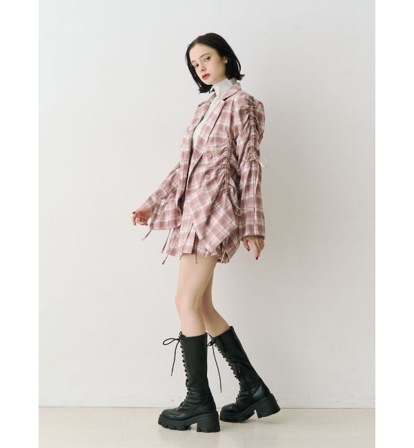 jouetie「ギャザーリボンジャケットミニワンピース【セットアップ対応】」|ワンピース|