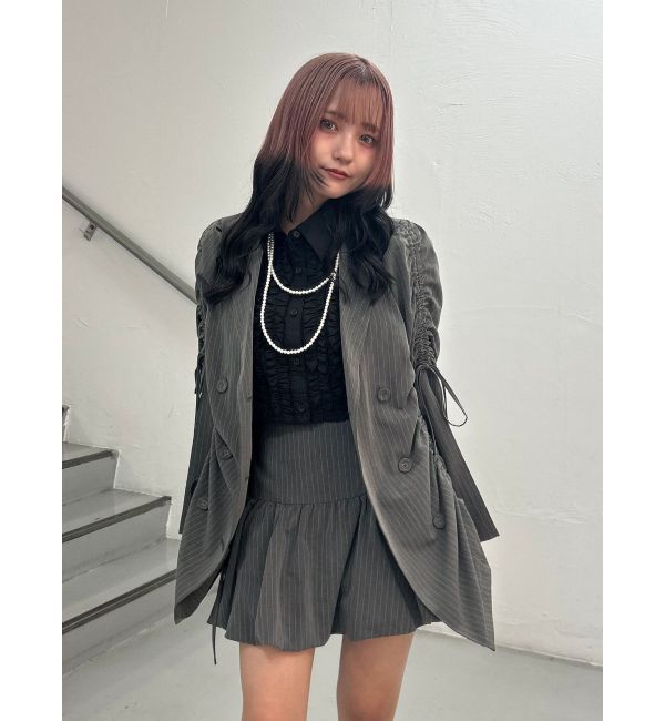 jouetie「ギャザーリボンジャケットミニワンピース【セットアップ対応】」|ワンピース|