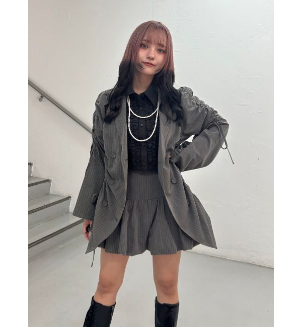 jouetie「ギャザーリボンジャケットミニワンピース【セットアップ対応】」|ワンピース|