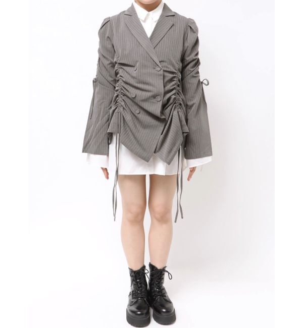 jouetie「ギャザーリボンジャケットミニワンピース【セットアップ対応】」|ワンピース|