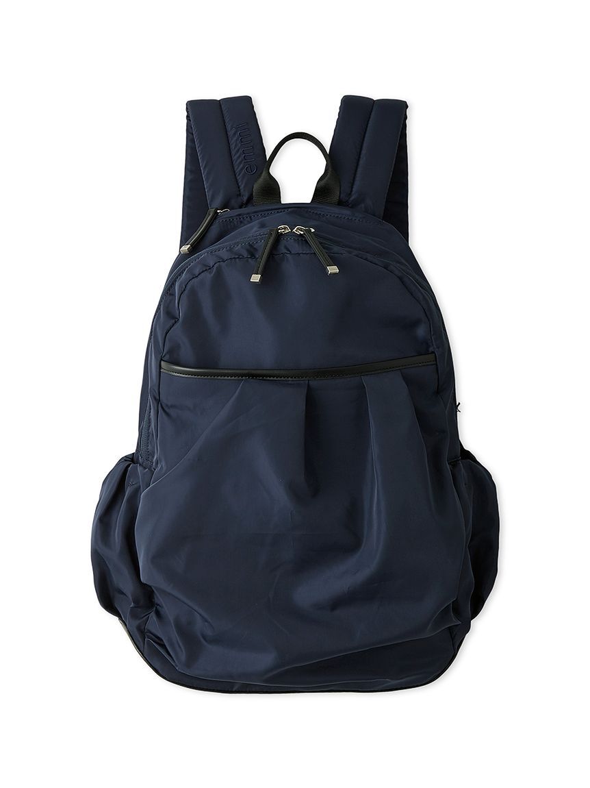 emmi atelier「eco 撥水レザーパイピングギャザーボディーバックパック」|リュック|NVY