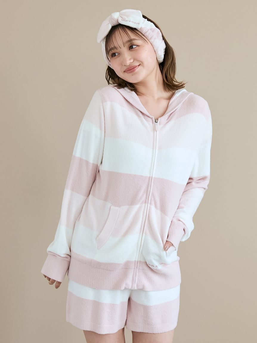 gelato pique「スムーズィーlite3ボーダーパーカ」|ルームウェア|
