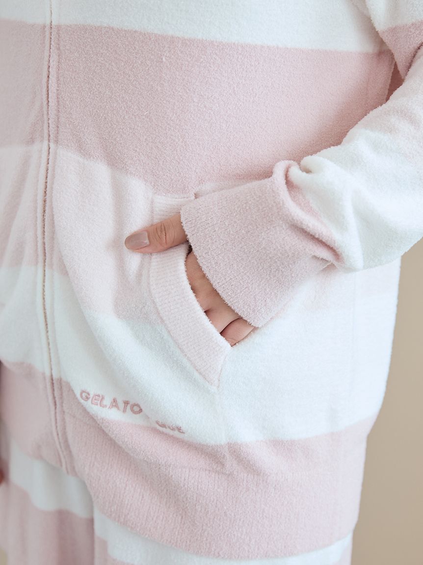 gelato pique「スムーズィーlite3ボーダーパーカ」|ルームウェア|