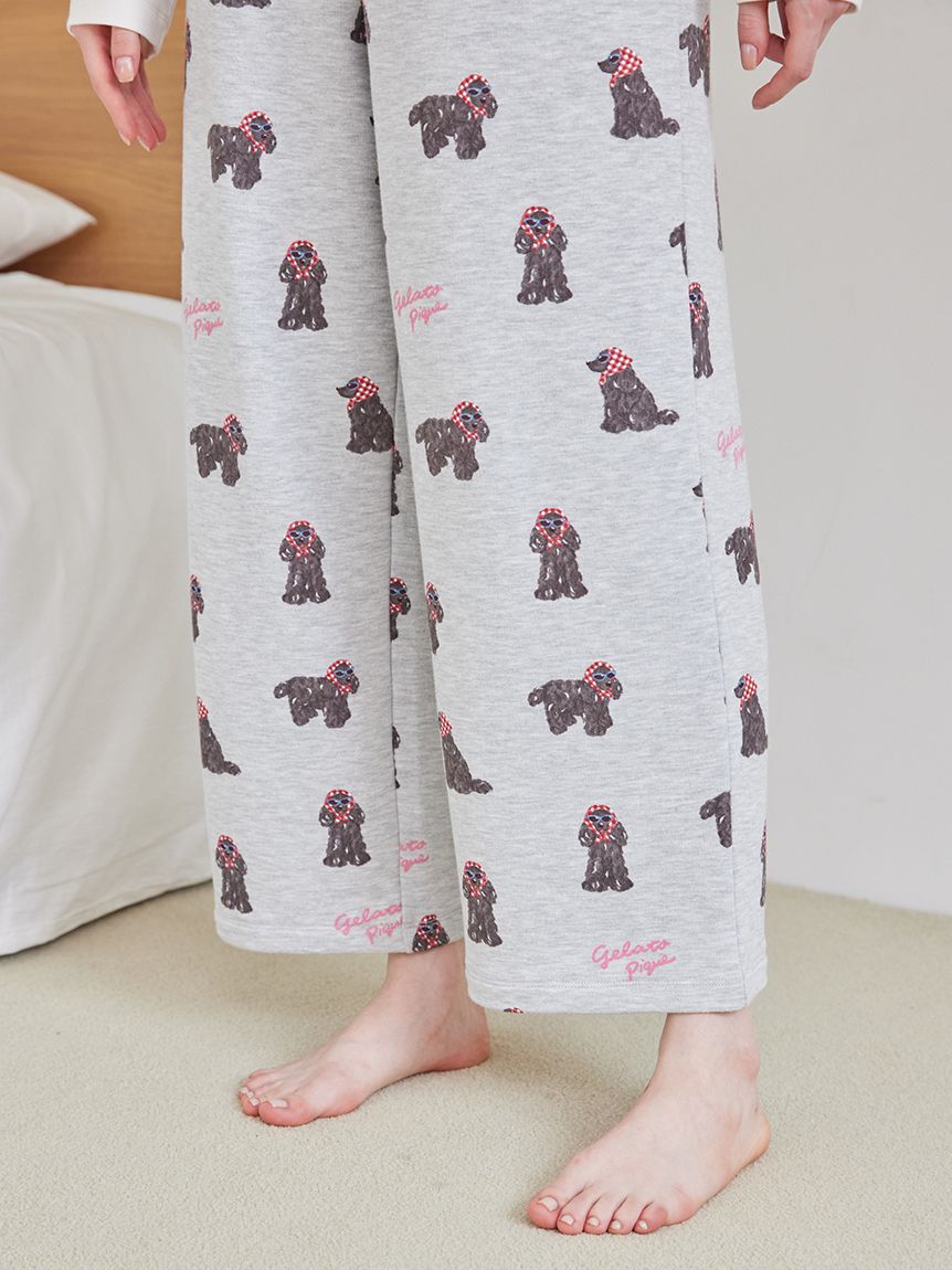 gelato pique「スカーフDOG柄ロングパンツ」|ルームウェア|