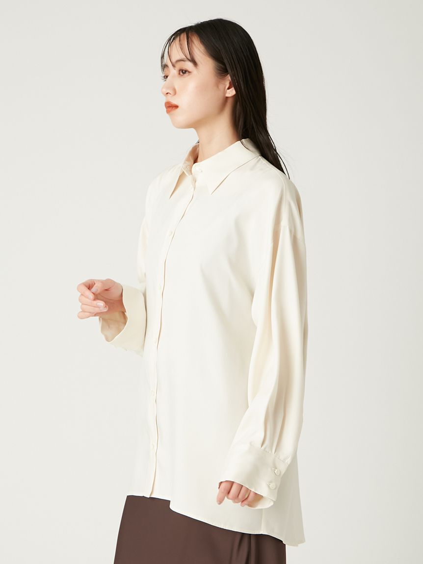 FRAY I.D「ウォッシャブルクールサテンシャツ／ウォッシャブル・接触冷感」|シャツ・ブラウス|