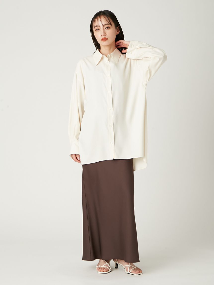 FRAY I.D「ウォッシャブルクールサテンシャツ／ウォッシャブル・接触冷感」|シャツ・ブラウス|