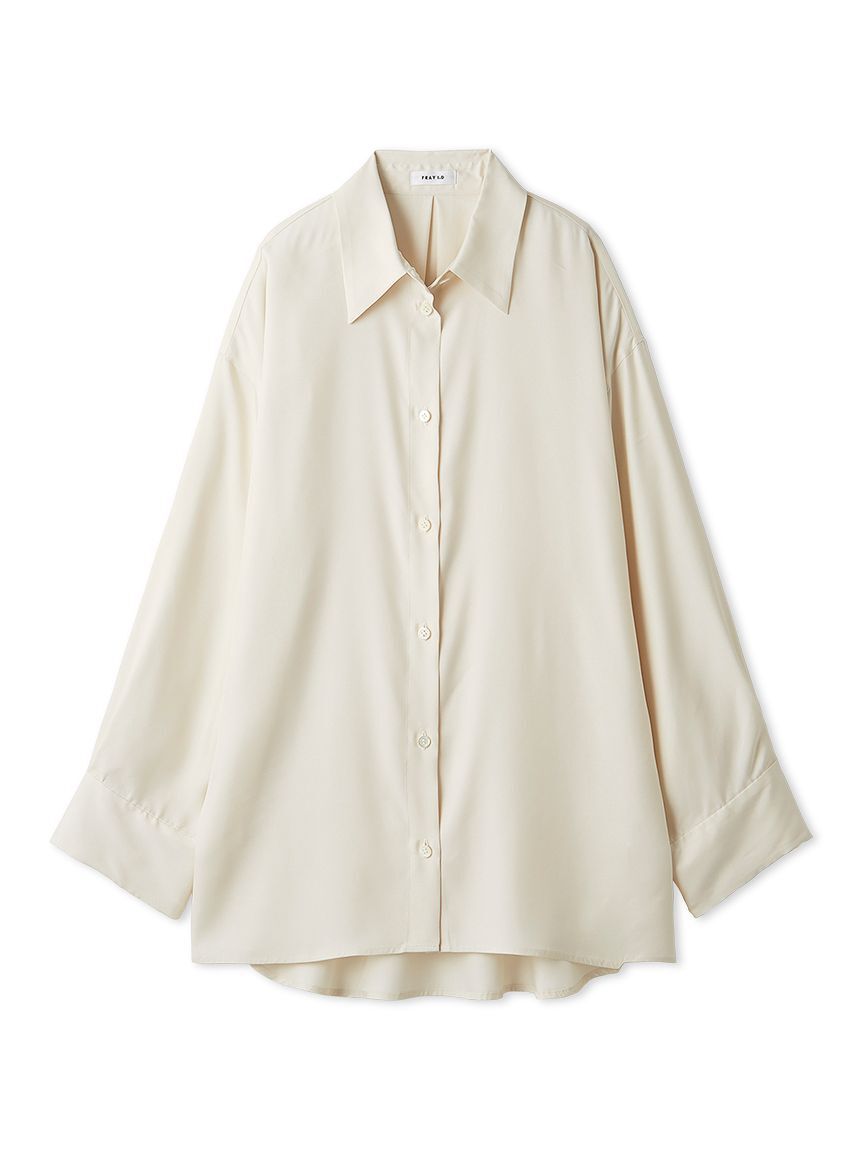 FRAY I.D「ウォッシャブルクールサテンシャツ／ウォッシャブル・接触冷感」|シャツ・ブラウス|