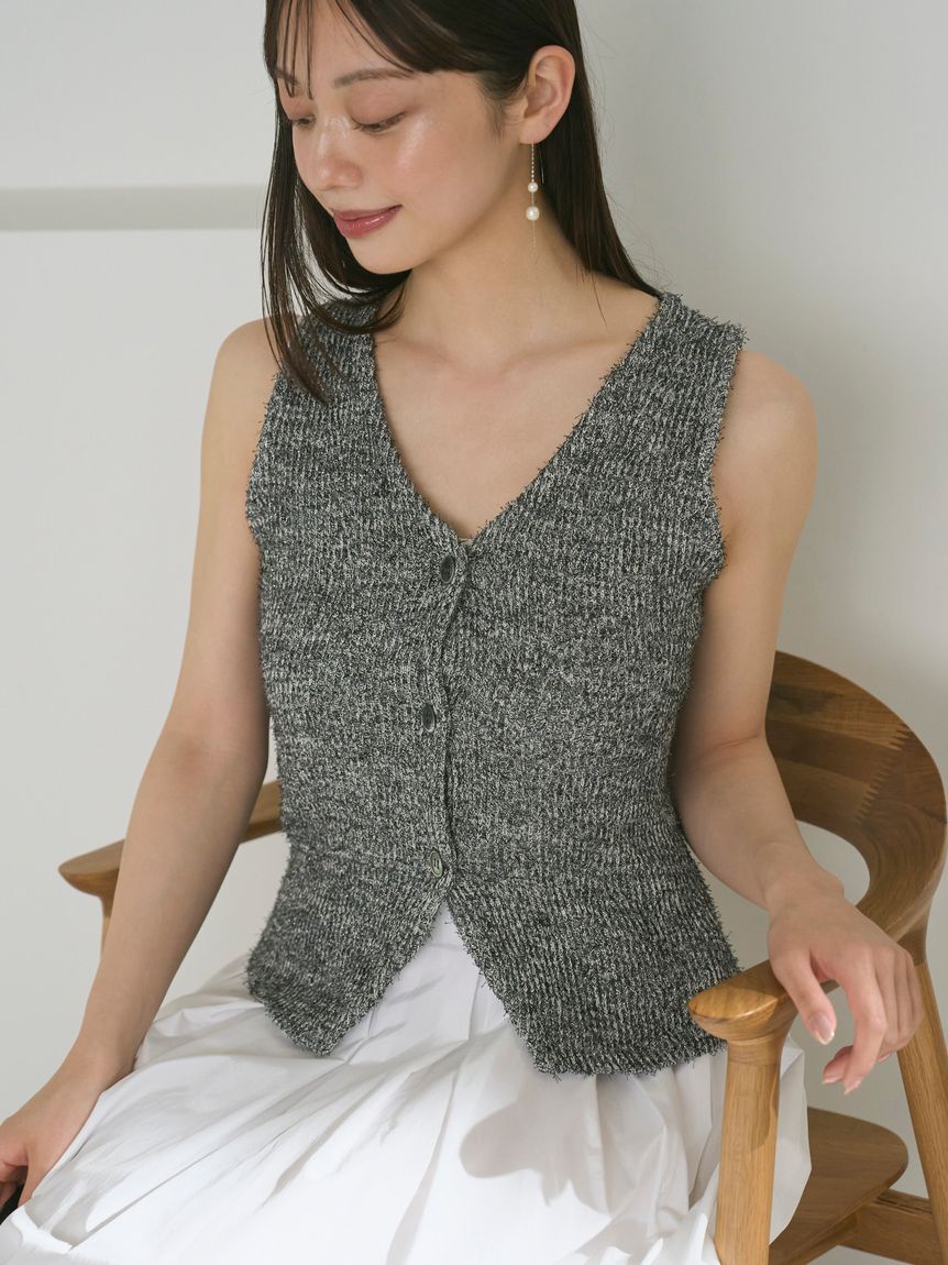 FRAY I.D「セミフレアニットジレカーディガン」|ニット・セーター|GRY