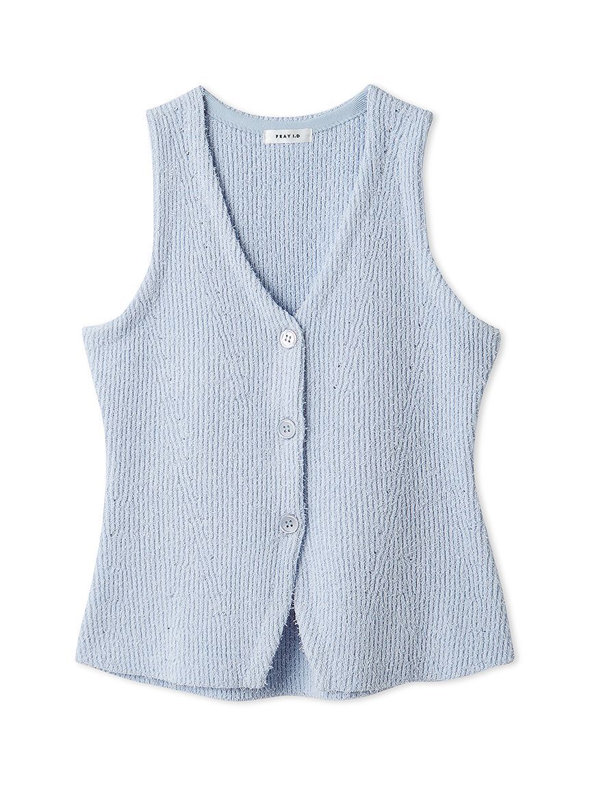 FRAY I.D「セミフレアニットジレカーディガン」|ニット・セーター|BLU