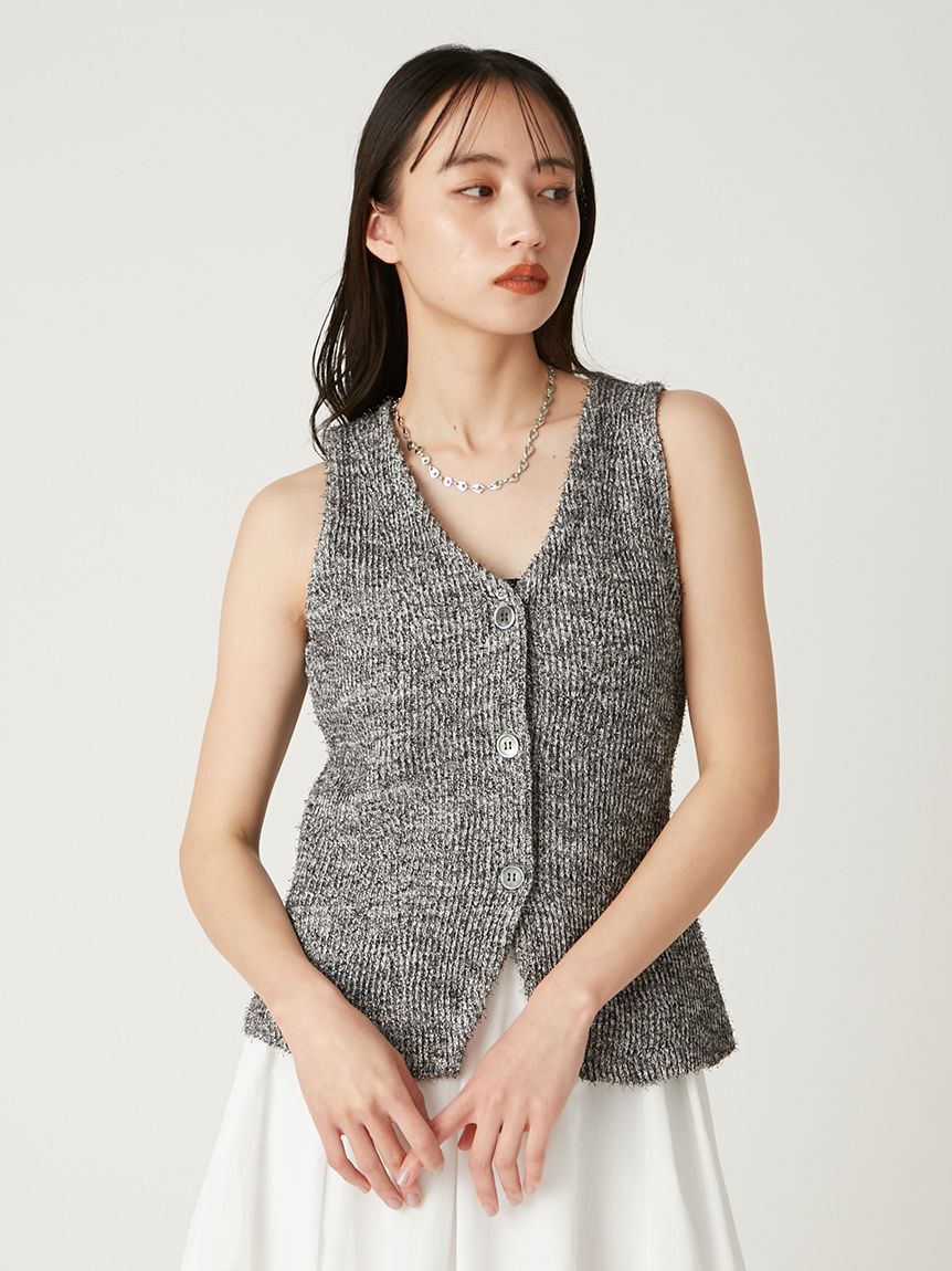 FRAY I.D「セミフレアニットジレカーディガン」|ニット・セーター|