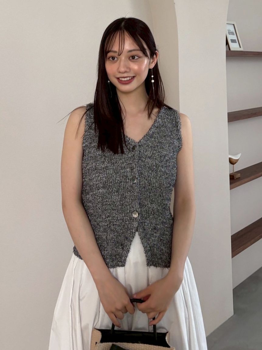 FRAY I.D「セミフレアニットジレカーディガン」|ニット・セーター|