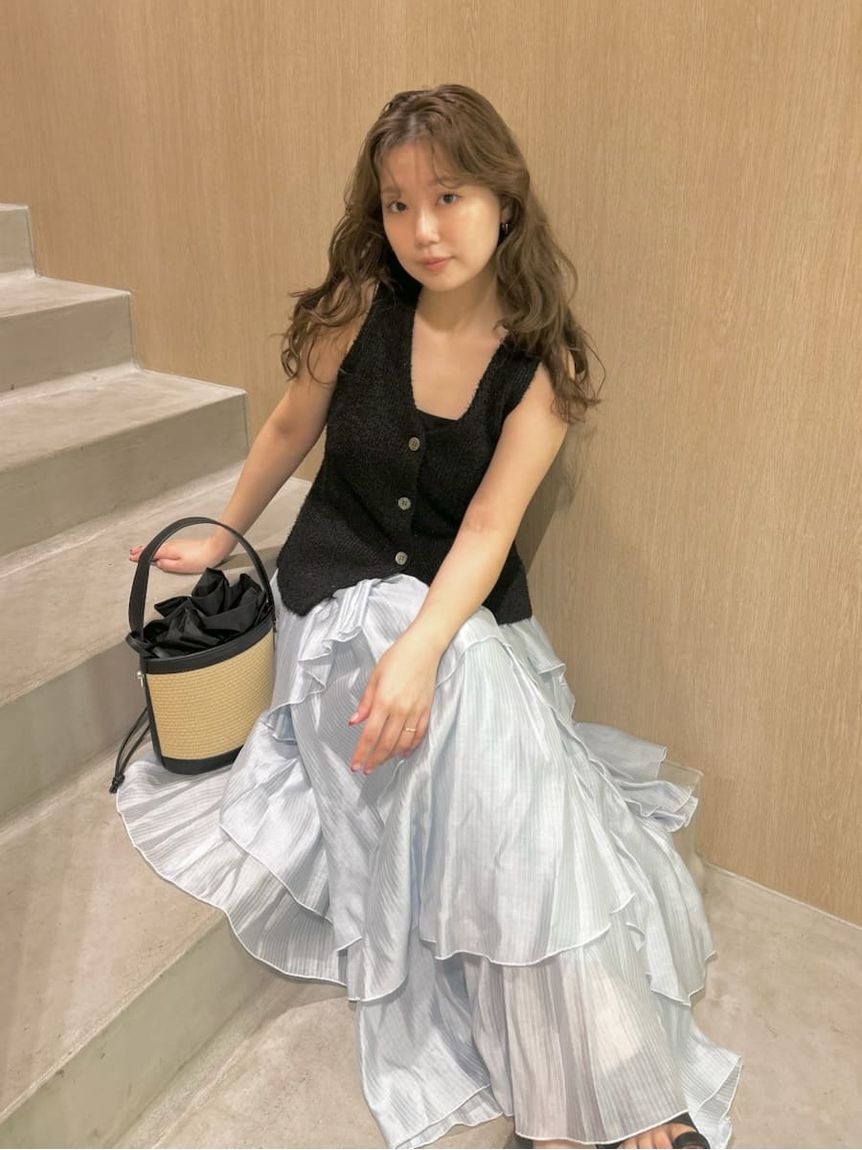 FRAY I.D「セミフレアニットジレカーディガン」|ニット・セーター|