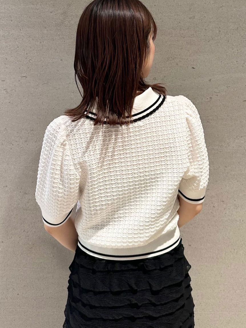 LILY BROWN「【LILY BROWN&times;MARY QUANT】シアーポロニットトップス」|ニット・セーター|