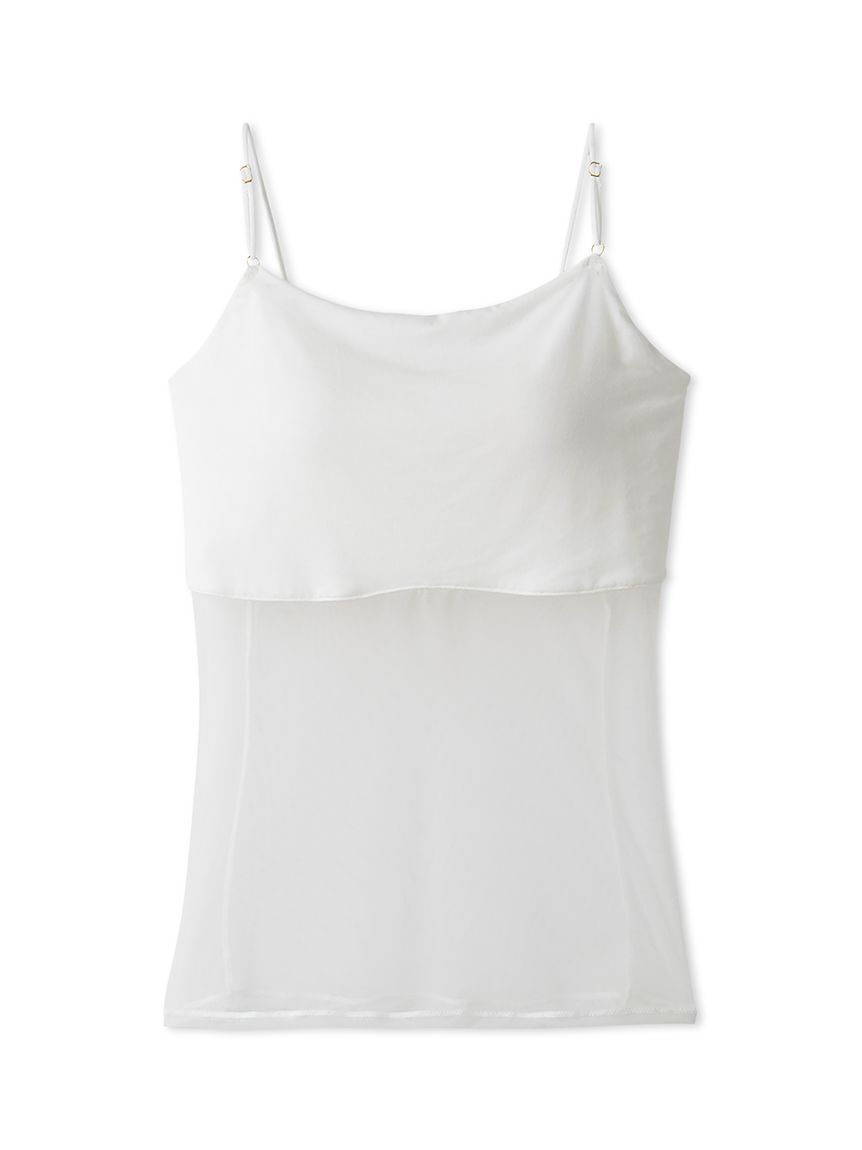 LILY BROWN Lingerie「【LILY BROWN Lingerie】カップ付ハーフシアーキャミ」|キャミソール|