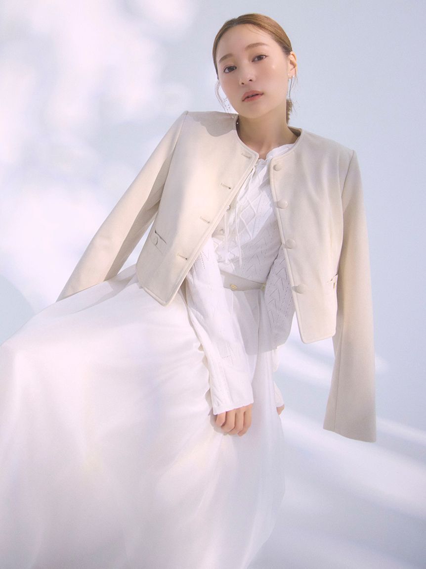 CELFORD「レザーライクノーカラージャケット」|ノーカラージャケット|IVR