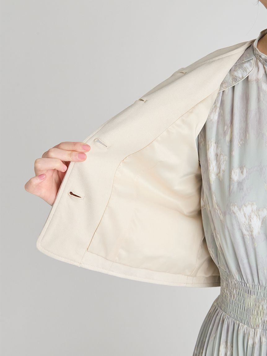 CELFORD「レザーライクノーカラージャケット」|ノーカラージャケット|