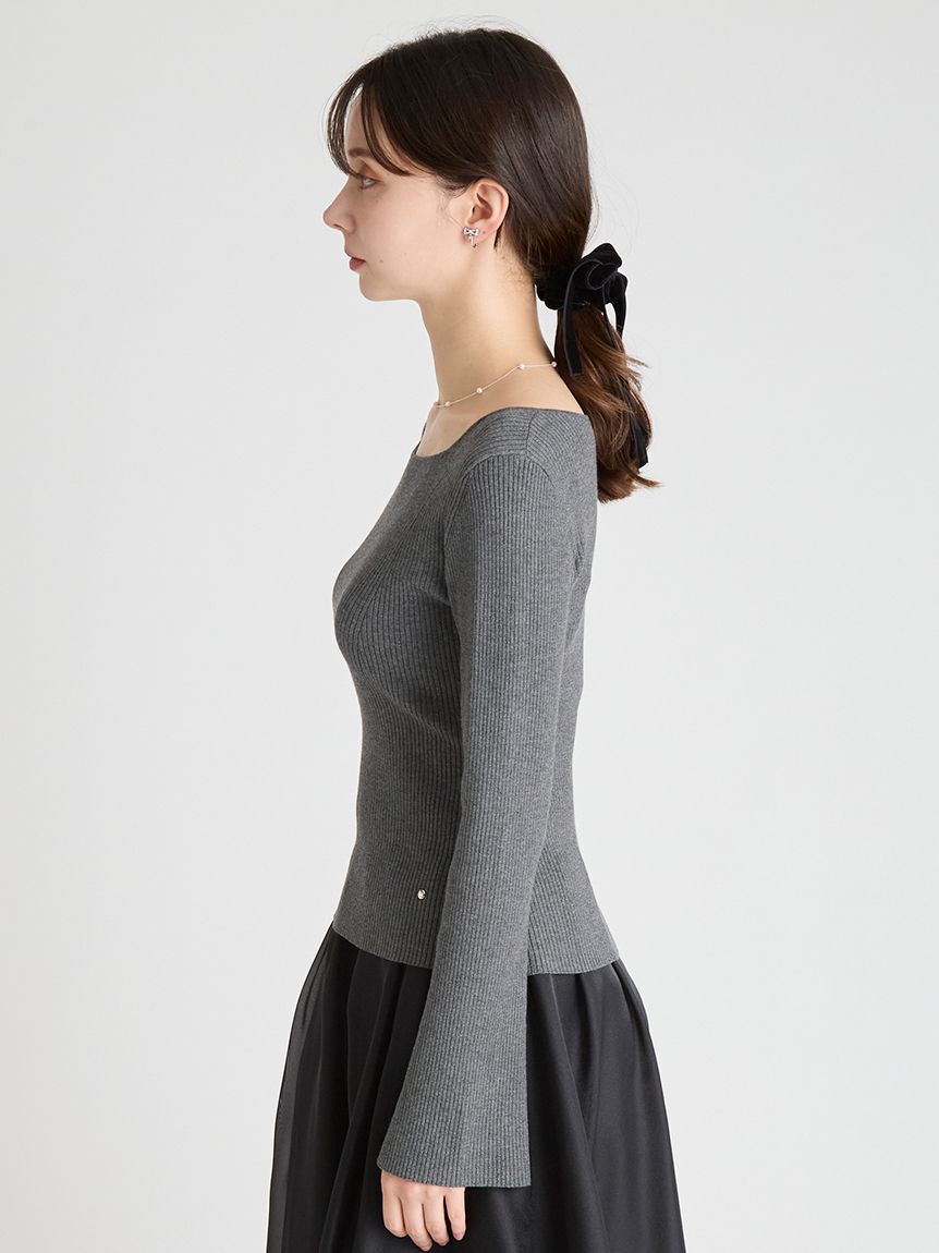 CELFORD「スクエアネックリブニットプルオーバー」|ニット・セーター|