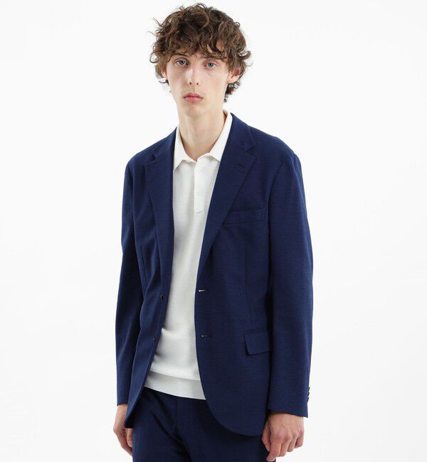 MACKINTOSH PHILOSOPHY「トロッター ジャケット#111 カノコ調メッシュジャージー」|テーラードジャケット|ブルー