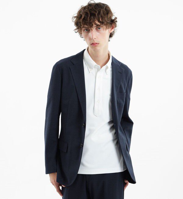 MACKINTOSH PHILOSOPHY「トロッター ジャケット#111 カノコ調メッシュジャージー」|テーラードジャケット|ネイビー