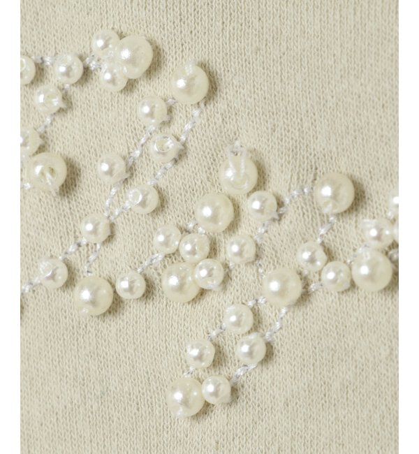 ikka kids「パールビジューロゴ前後差T」|Tシャツ・カットソー|