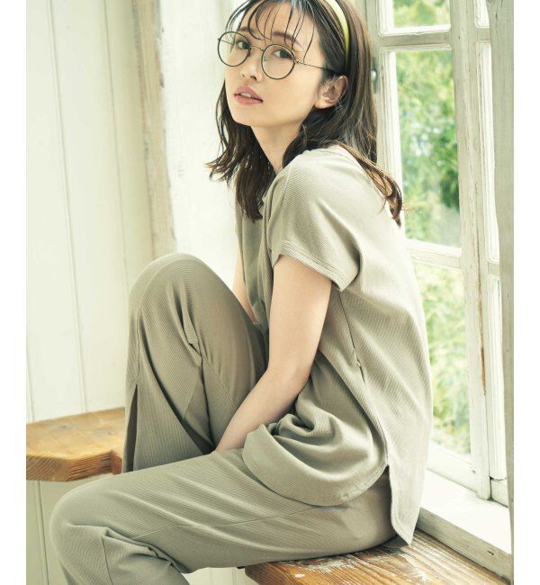 IKKA LOUNGE「テレコノースリーブプルオーバー」|Tシャツ・カットソー|