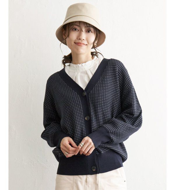 ikka「Vネックカーディガン」|その他|ネイビー
