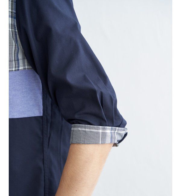 ikka「7分袖ブロックス切り替えシャツ」|シャツ・ブラウス|