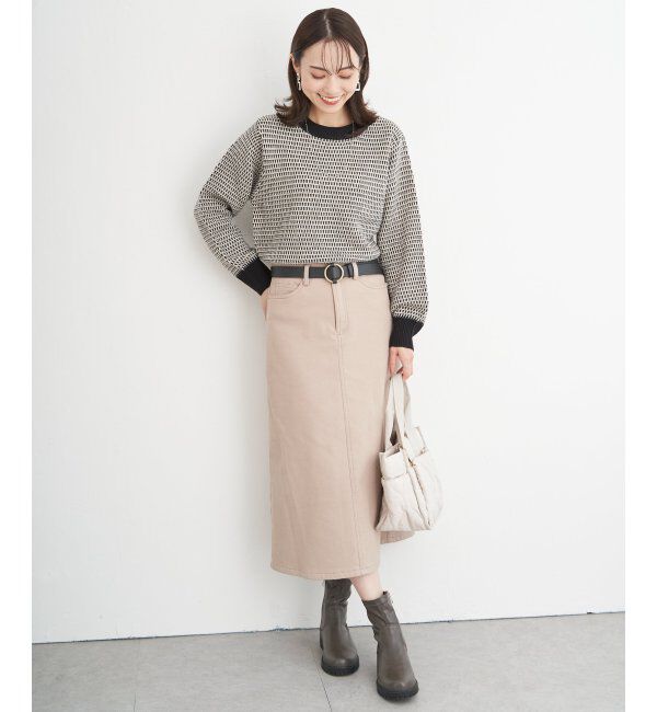 ikka「幾何ジャガードニットプルオーバー」|プルオーバー|