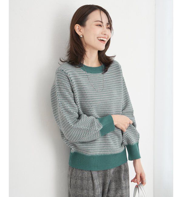 ikka「幾何ジャガードニットプルオーバー」|プルオーバー|ブルー