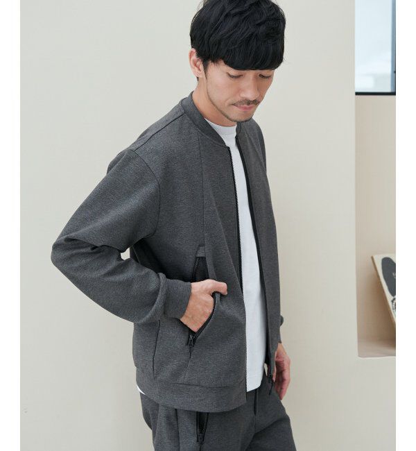 ikka「テックストレッチジップポケットカーディガン」|カーディガン|ミディアムグレー