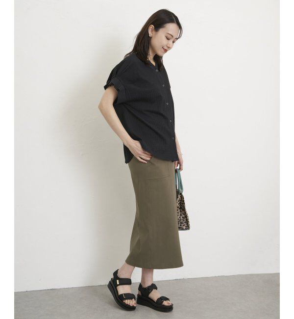 ikka「シアサッカー2WAY袖タックプルオーバー」|その他|