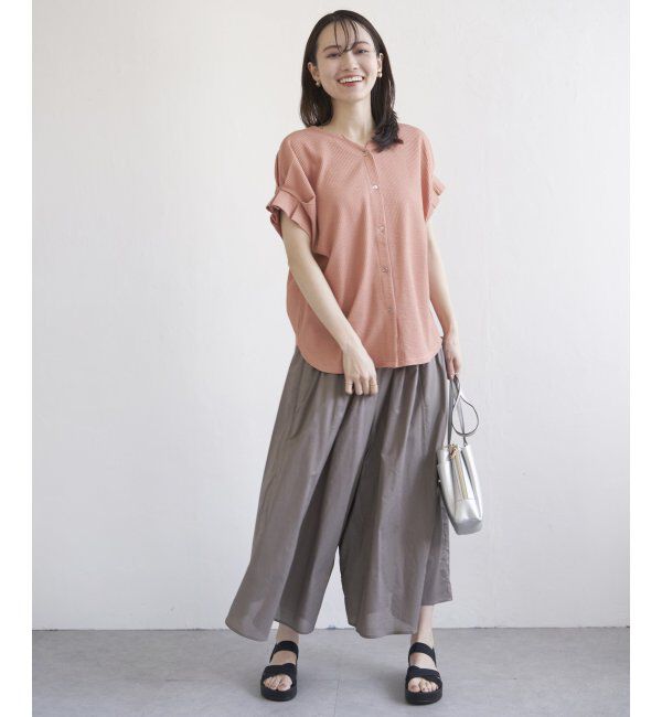 ikka「シアサッカー2WAY袖タックプルオーバー」|その他|