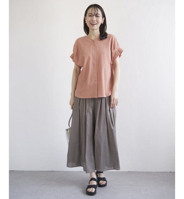 ikka「シアサッカー2WAY袖タックプルオーバー」|その他|