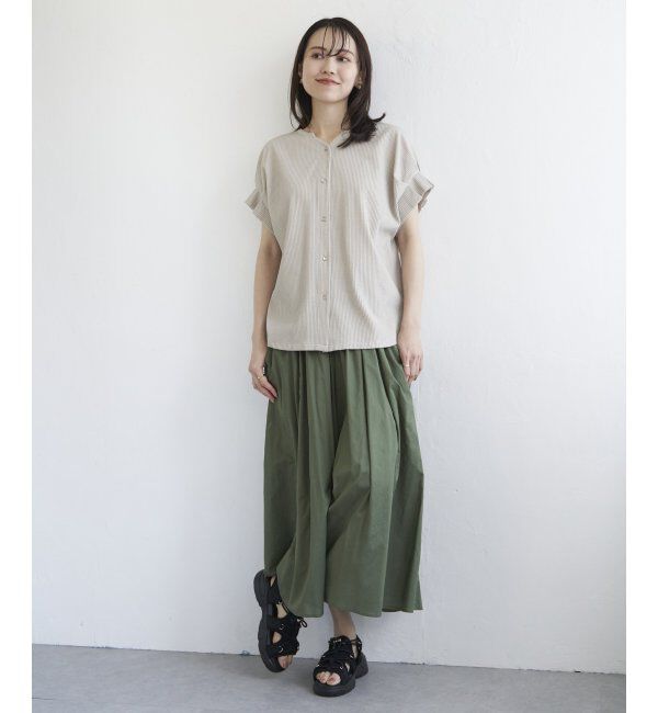 ikka「シアサッカー2WAY袖タックプルオーバー」|その他|