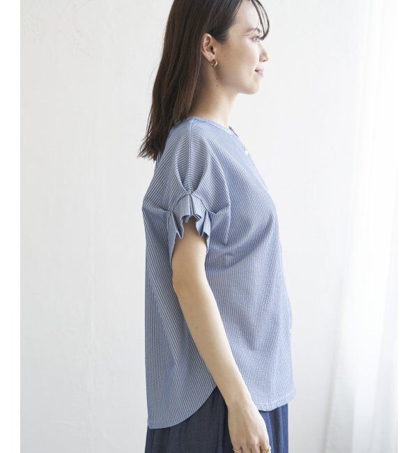 ikka「シアサッカー2WAY袖タックプルオーバー」|その他|