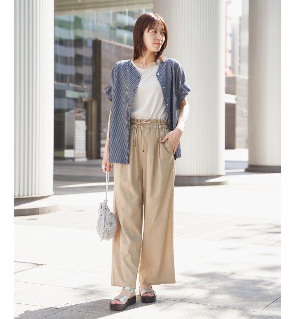 ikka「シアサッカー2WAY袖タックプルオーバー」|その他|