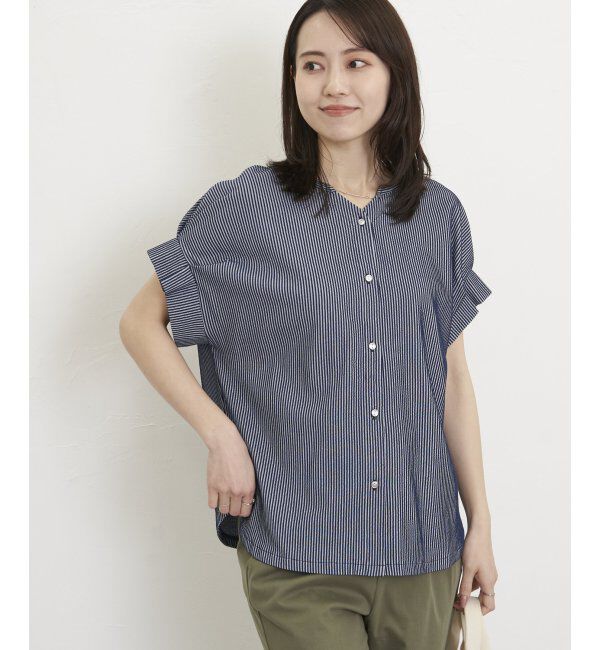 ikka「シアサッカー2WAY袖タックプルオーバー」|その他|