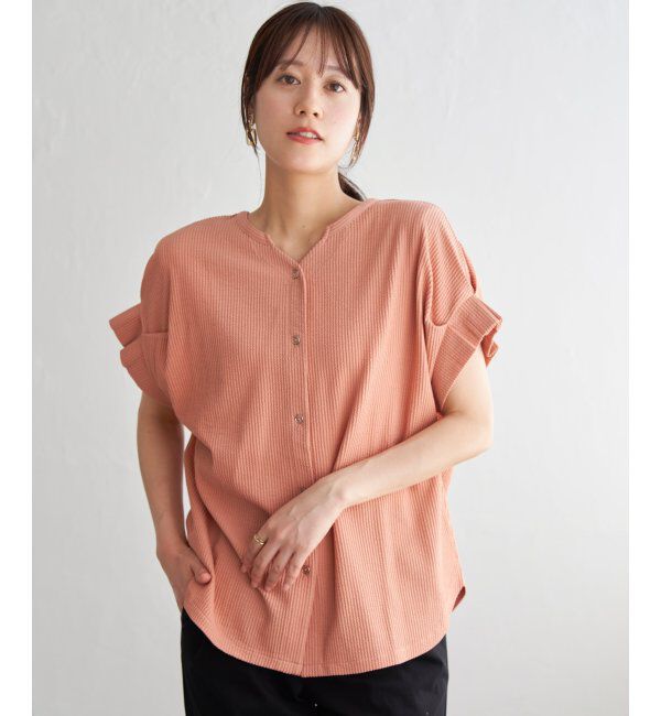 ikka「シアサッカー2WAY袖タックプルオーバー」|その他|