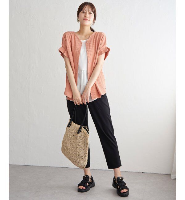 ikka「シアサッカー2WAY袖タックプルオーバー」|その他|