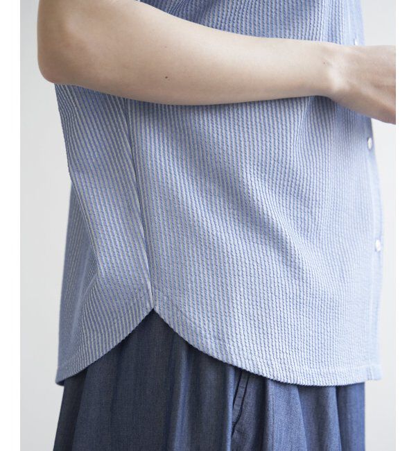 ikka「シアサッカー2WAY袖タックプルオーバー」|その他|