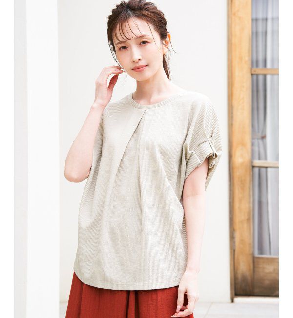 ikka「シアサッカー2WAY袖タックプルオーバー」|その他|