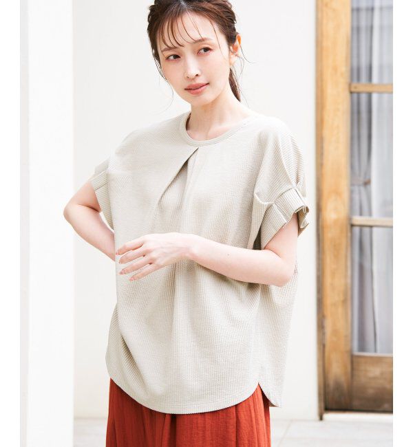 ikka「シアサッカー2WAY袖タックプルオーバー」|その他|