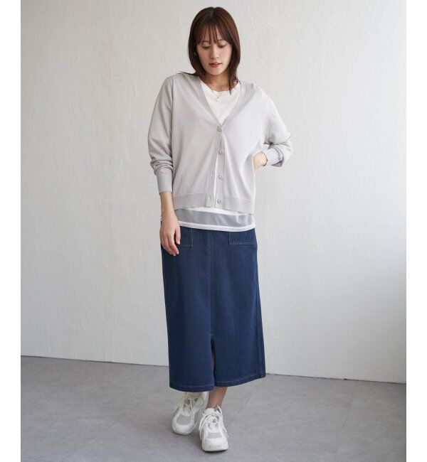 ikka「【洗濯機で洗える／接触冷感】針抜きシアーニットカーディガン【UVカット】」|その他|